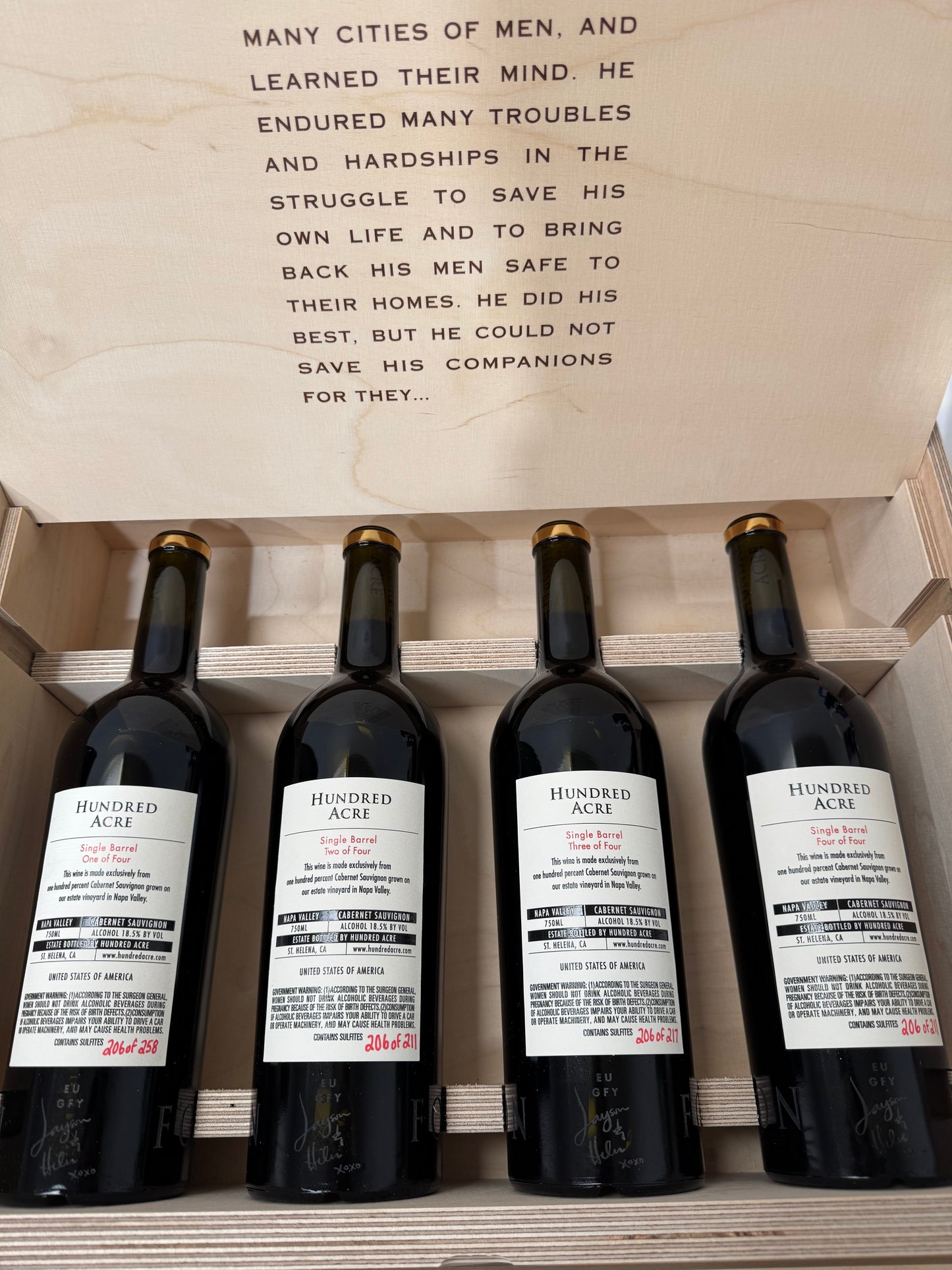 Hundred Acre 2016 Fortification (750ml X 4) Case