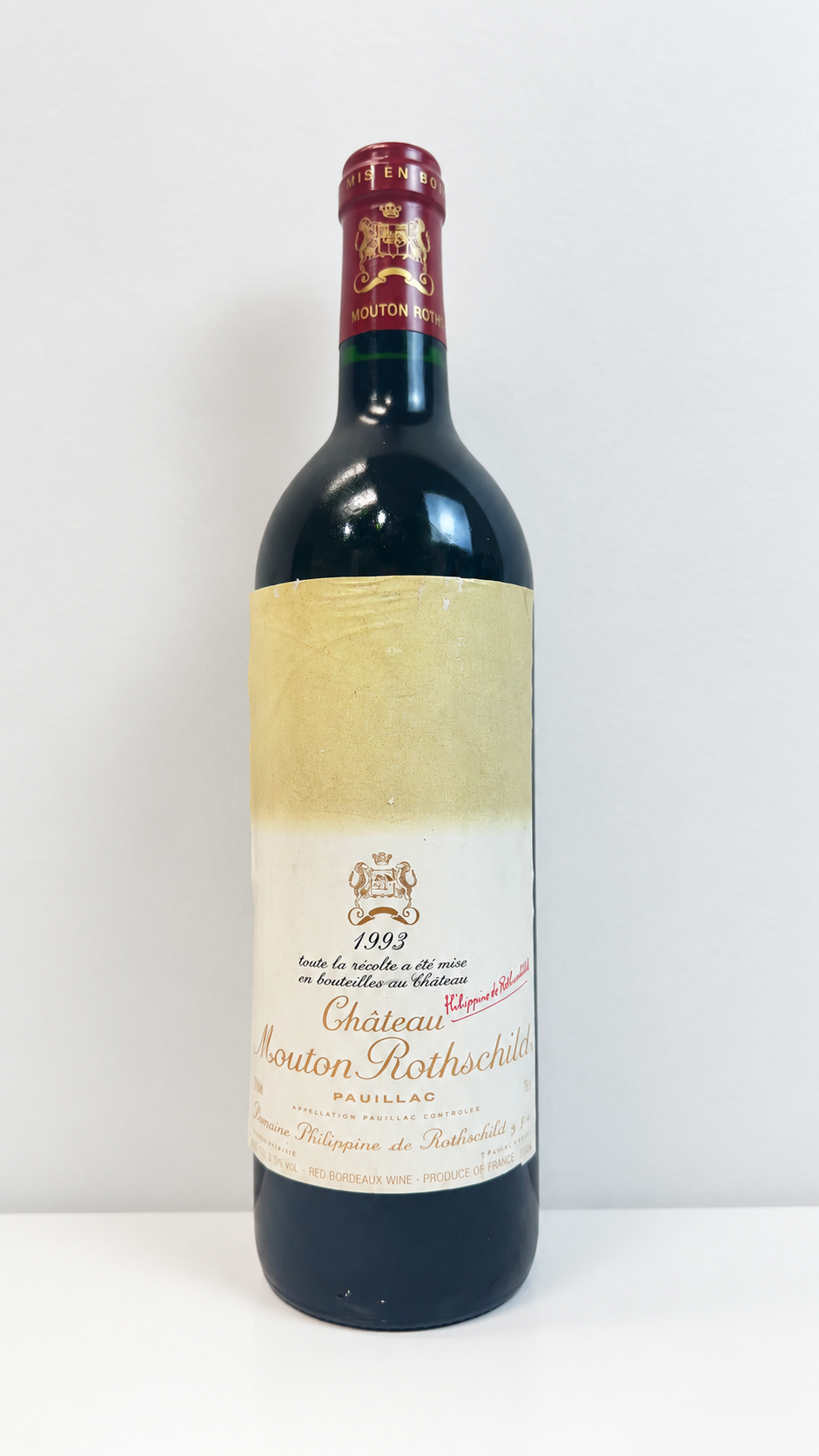 Chateau Mouton 1993 (750ml) torn label
