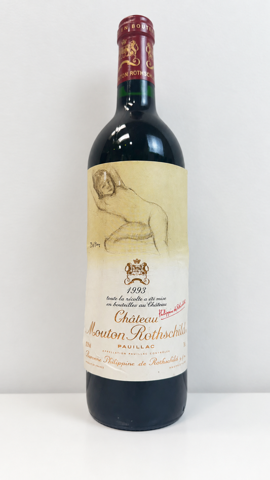 Chateau Mouton 1993 (750ml) Naked Lady - Balthus Label scuffed Label